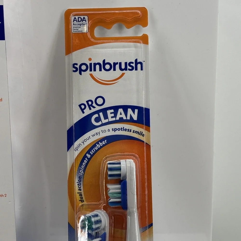Spinbrush Pro Clean Powered Toothbrush + 2 Replacement Heads Lot New Sealed - Picture 6 of 9